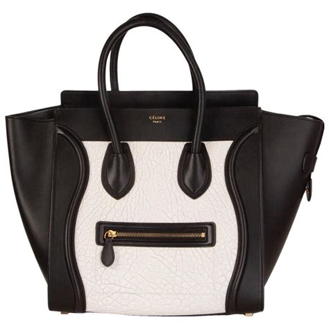 celine boston bag black and white|Celine Boston bag small.